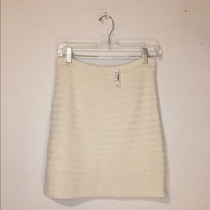 Cream knit mini skirt